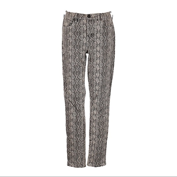 BLANK-NYC The Reade Crop Skinny Jeans 27 Gray Snake Print Cropped Denim Pants - Picture 2 of 10